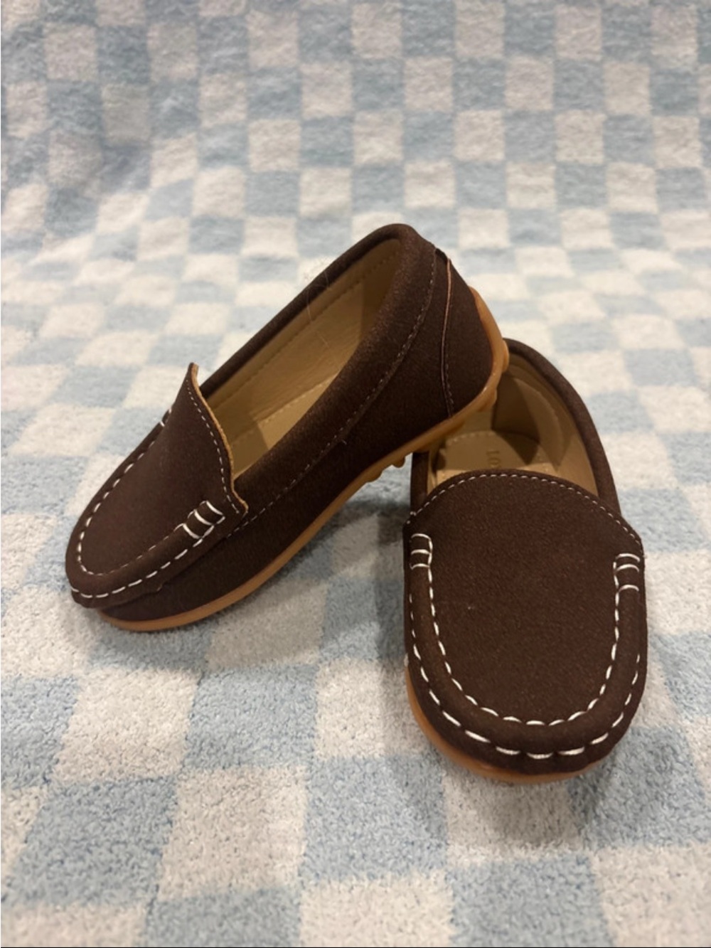 Janie and Jack Brown Suede-Style Kids Loafers